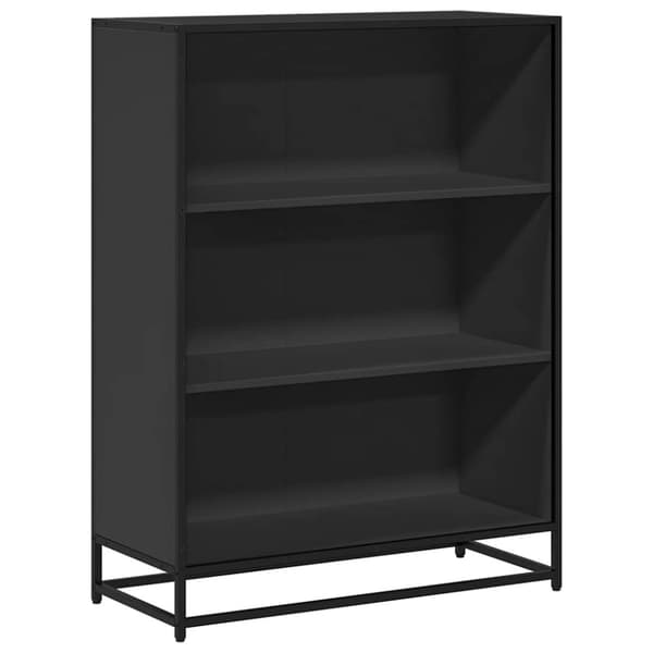 vidaXL Bokhylle svart 80,5x35x107,5 cm konstruert tre