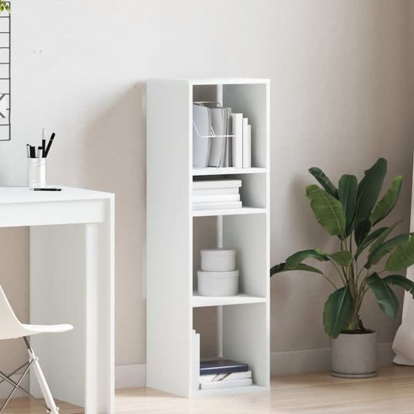 vidaXL Bokhylle hvit 34x31x112 cm konstruert tre