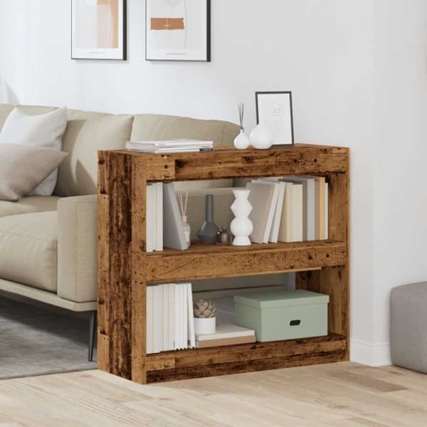 vidaXL Bokhylle/romdeler gammelt tre 80x30x72 cm