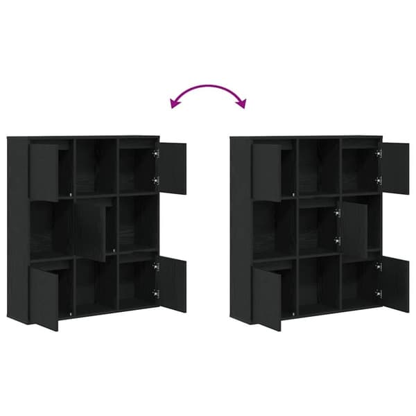 vidaXL bogreol 89x24x101,5 cm konstrueret træ sort-eg