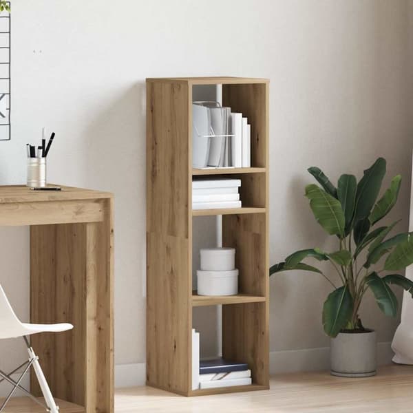 vidaXL bogskab 34x31x112 cm konstrueret træ kunsteg