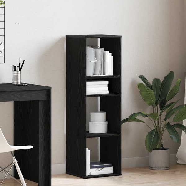vidaXL bogreol 34x31x112 cm konstrueret træ sort