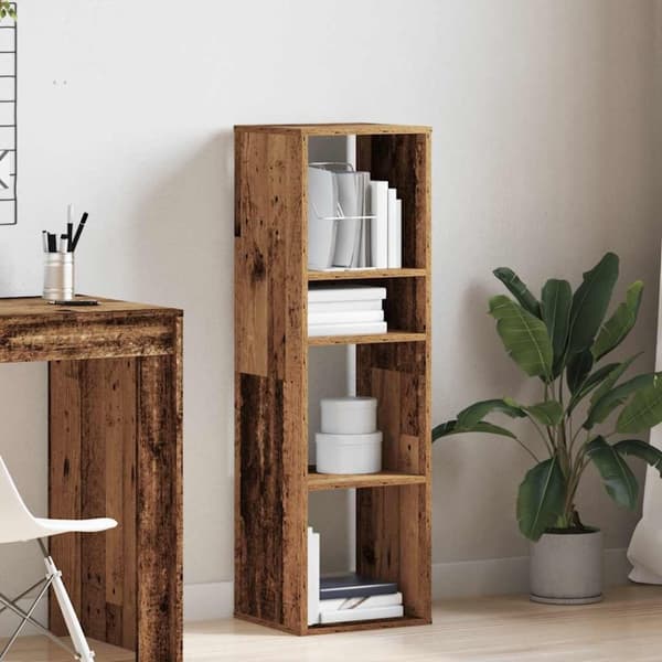 vidaXL bogreol 34x31x112 cm konstrueret træ antikt træ