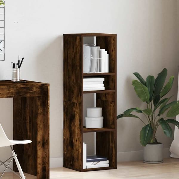 vidaXL bogreol 34x31x112 cm konstrueret træ røget egetræ