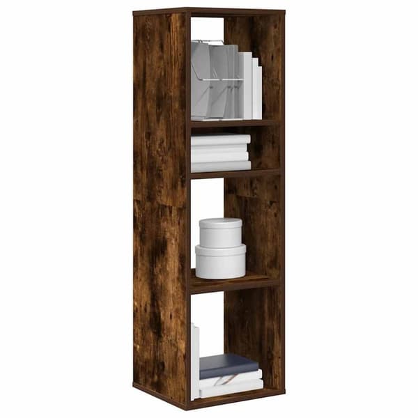 vidaXL bogreol 34x31x112 cm konstrueret træ røget egetræ