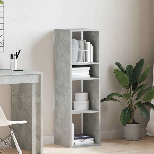 vidaXL bogreol 34x31x112 cm konstrueret træ betongrå