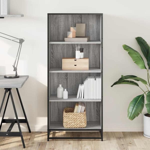 vidaXL bogreol 60x35x139 cm konstrueret træ grå sonoma-eg