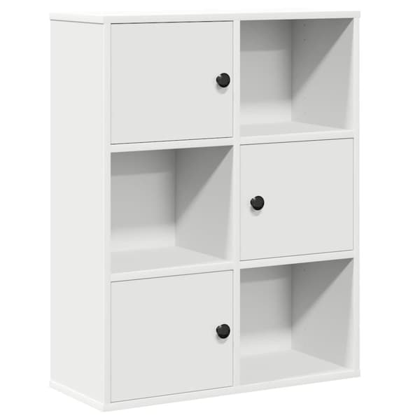 vidaXL Bokhylle hvit 60x24x76,5 cm konstruert tre