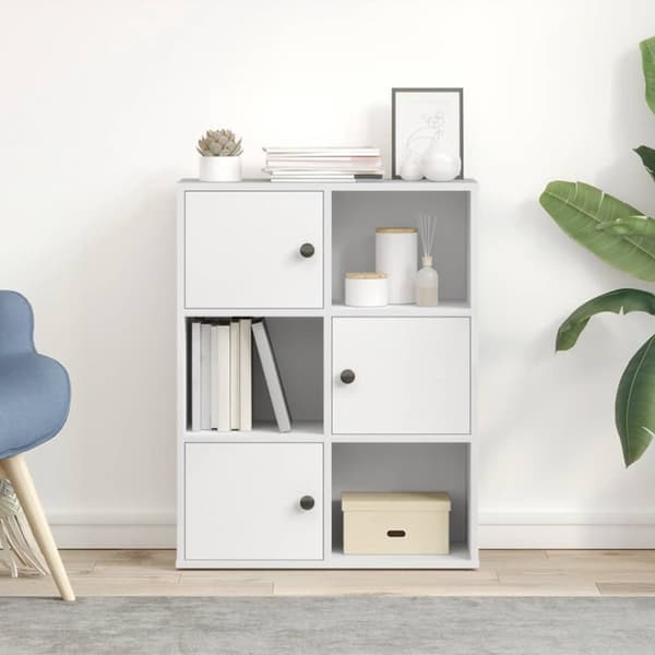 vidaXL Bokhylle hvit 60x24x76,5 cm konstruert tre