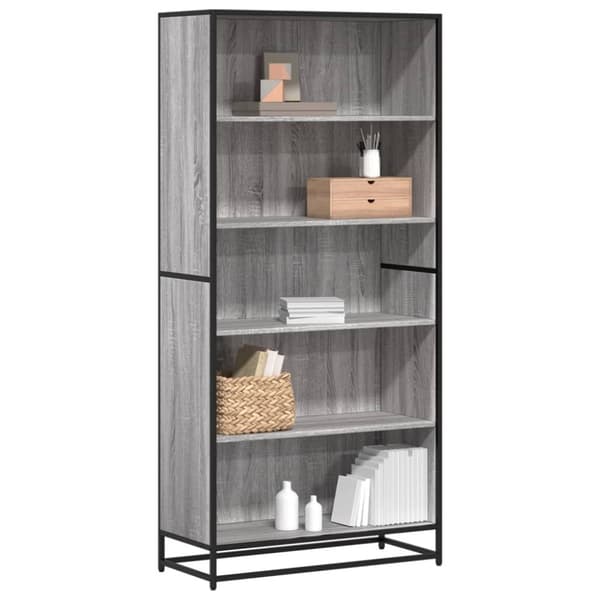 vidaXL Kirjahylly harmaa Sonoma 80,5x35x170,5 cm tekninen puu