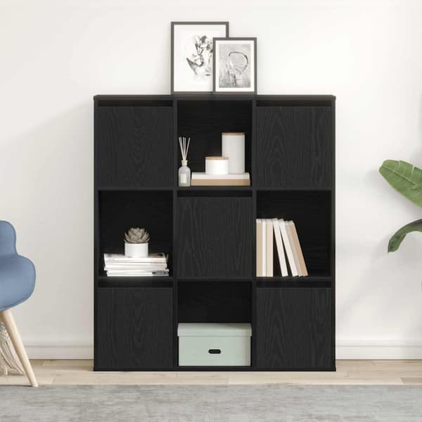 vidaXL Bokhylle svart eik 89x24x101,5 cm konstruert tre