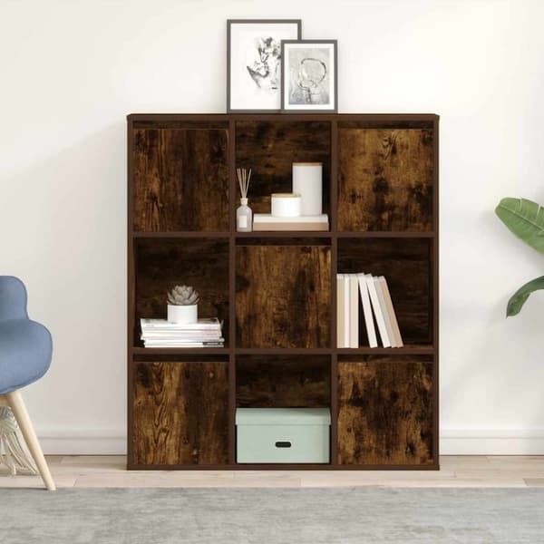 vidaXL Bokhylle røkt eik 89x24x101,5 cm konstruert tre