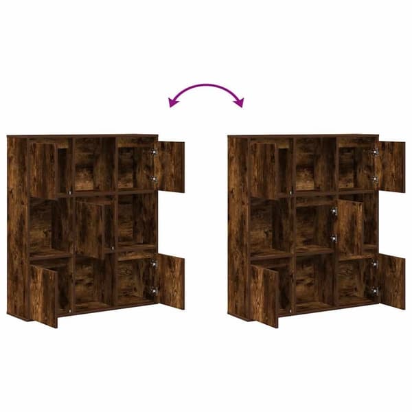 vidaXL Bokhylle røkt eik 89x24x101,5 cm konstruert tre