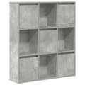 Miniatyrbilde 3 av 11: vidaXL Bokhylle betonggrå 89x24x101,5 cm konstruert tre