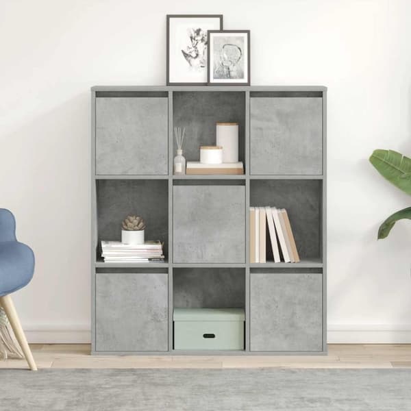 vidaXL Bokhylle betonggrå 89x24x101,5 cm konstruert tre