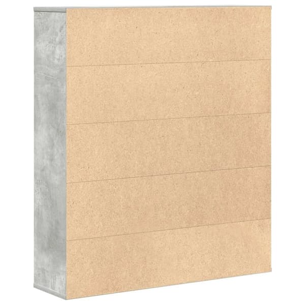 vidaXL Bokhylle betonggrå 89x24x101,5 cm konstruert tre