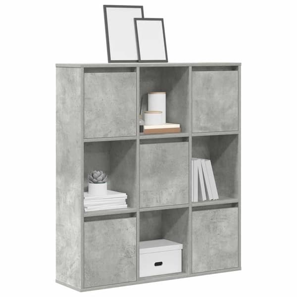 vidaXL Bokhylle betonggrå 89x24x101,5 cm konstruert tre