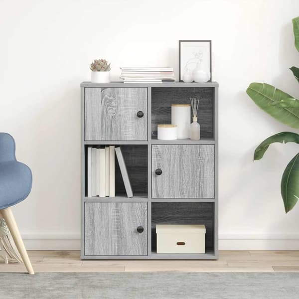 vidaXL Bokhylla grå sonoma 60x24x76,5 cm konstruerat trä