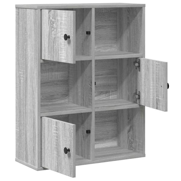 vidaXL Bokhylla grå sonoma 60x24x76,5 cm konstruerat trä