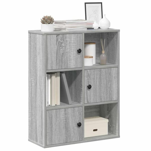 vidaXL Bokhylla grå sonoma 60x24x76,5 cm konstruerat trä