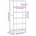 Miniatyrbilde 10 av 11: vidaXL Bokhylle svart 80,5x35x170,5 cm konstruert tre