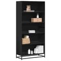 Miniatyrbilde 2 av 11: vidaXL Bokhylle svart 80,5x35x170,5 cm konstruert tre