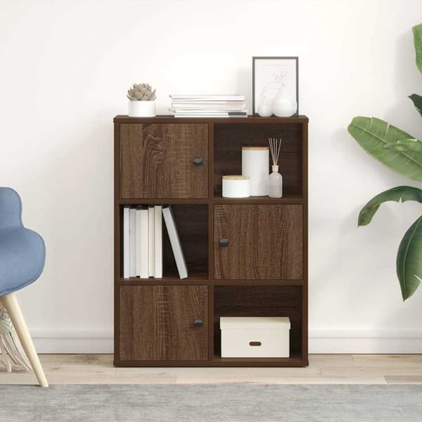 vidaXL bogreol 60x24x76,5 cm konstrueret træ brun egetræsfarve