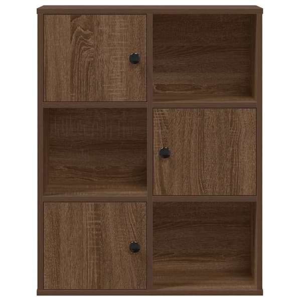 vidaXL bogreol 60x24x76,5 cm konstrueret træ brun egetræsfarve