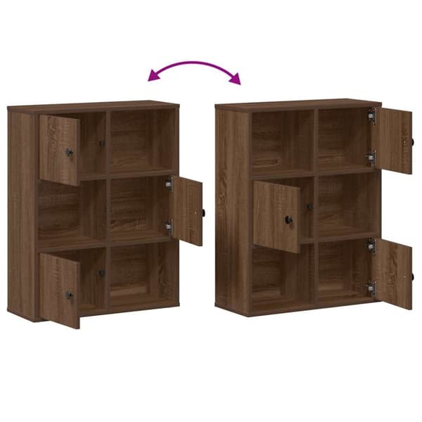 vidaXL bogreol 60x24x76,5 cm konstrueret træ brun egetræsfarve
