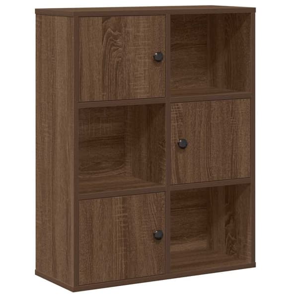 vidaXL bogreol 60x24x76,5 cm konstrueret træ brun egetræsfarve