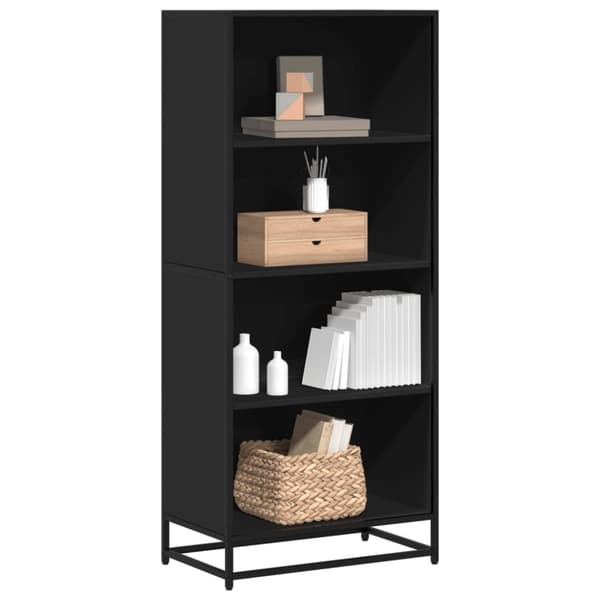 vidaXL Kirjahylly musta 60x35x139 cm tekninen puu