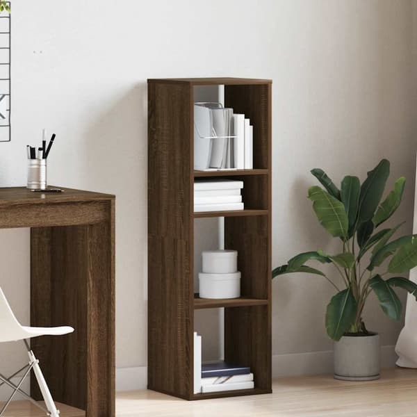 vidaXL Bokhylle brun eik 34x31x112 cm konstruert tre