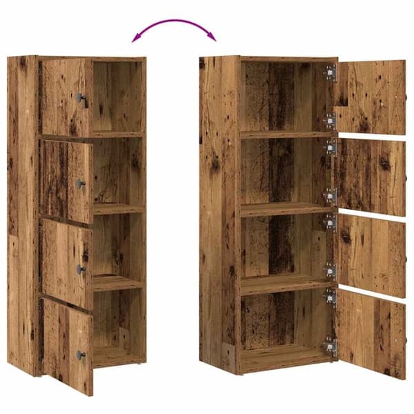 vidaXL Kirjahylly vanha puu 40x24x102 cm tekninen puu