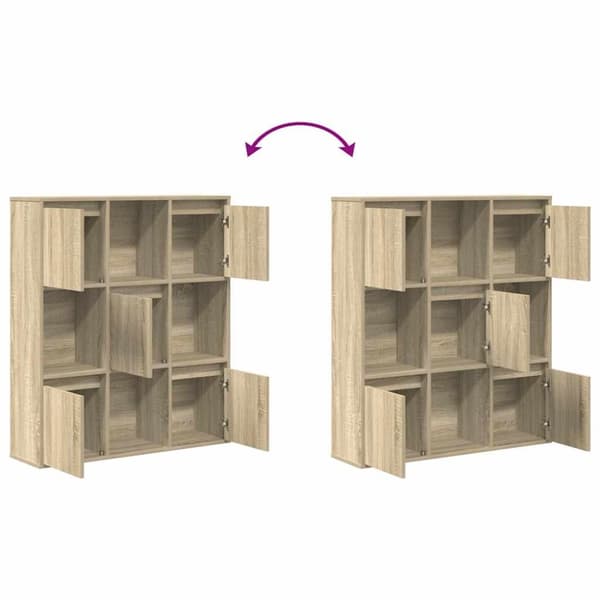 vidaXL bogreol 89x24x101,5 cm konstrueret træ sonoma-eg