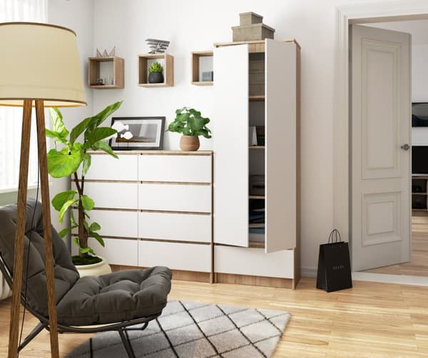 REGALE LUKKET R60 2D 1STK CLP DÆK SONOMA / HVID