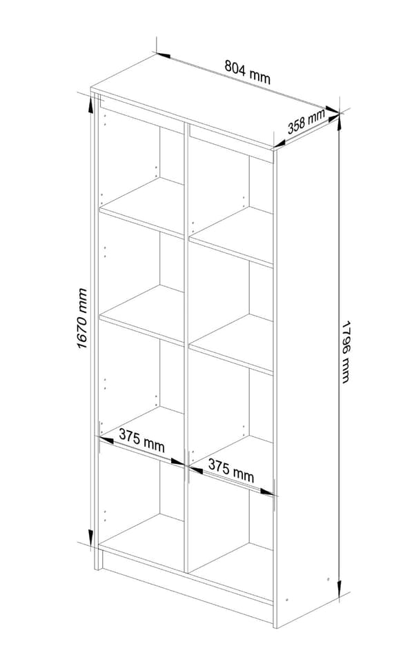 KONTORREOL R 80 cm CLP 8 HVID