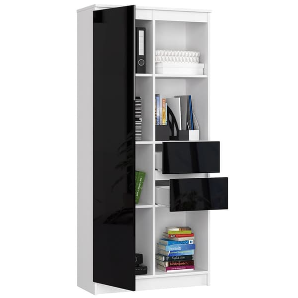 KONTORSREGALET R 80 cm CLP R15 VIT / SVART HÖGGLOSA