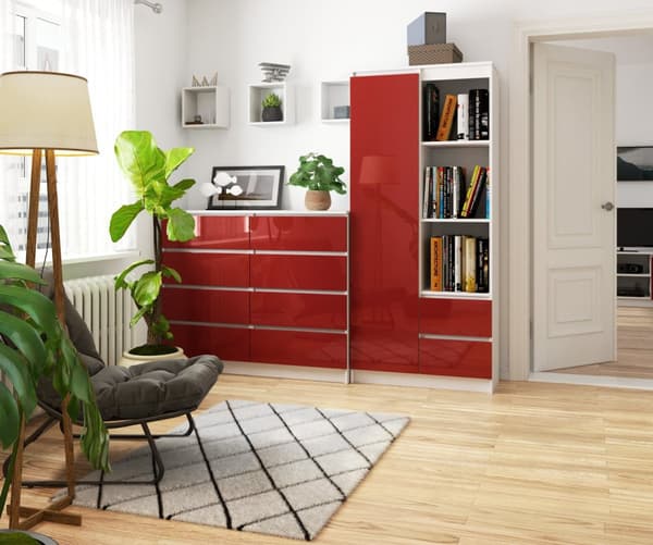 KONTORREOL R 80 cm CLP R11 HVID / RØD GLANS