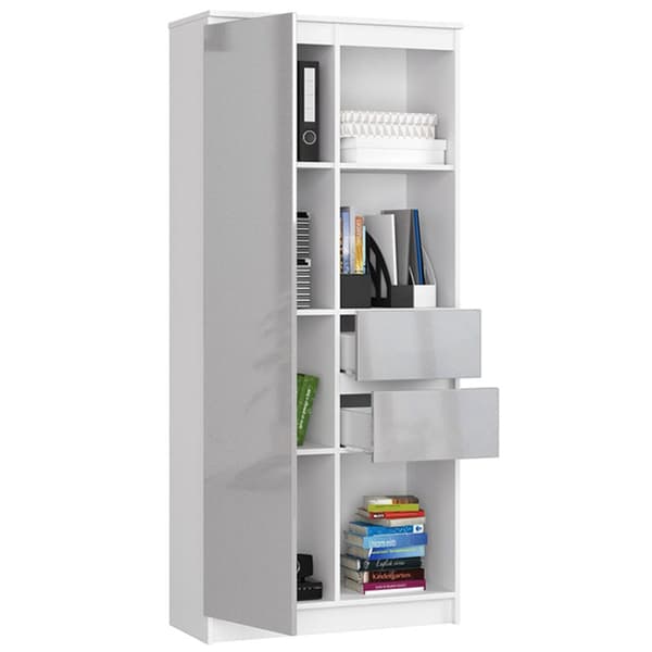 KONTORREOL R 80 cm CLP R15 HVID / METALISK GLANSE