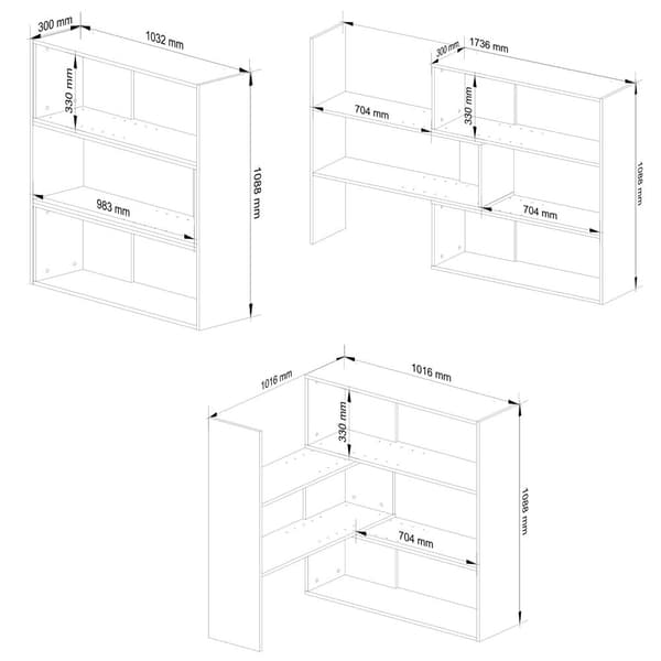 Mini TWIST flytbar reol - sonoma eg