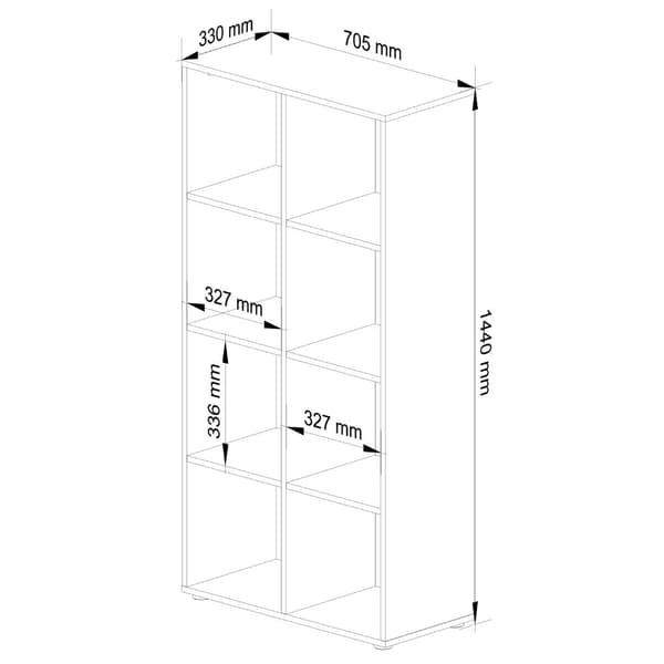 Hylla QUAD 8 hyllor - vit