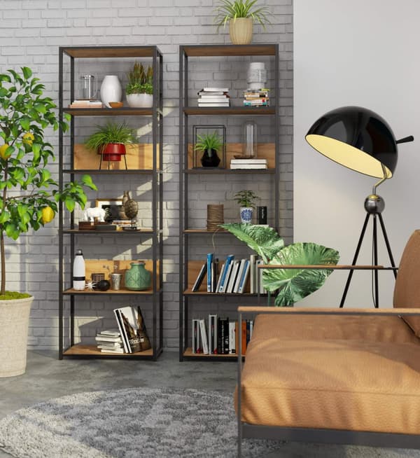 Metalisk loftshylde 60 cm - sort-dybde craft - 6 hylder