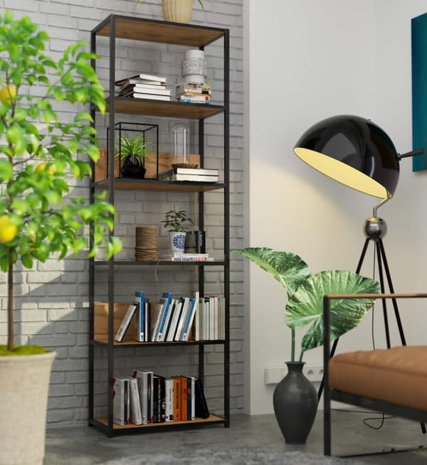 Metalisk loftshylde 60 cm - sort-dybde craft - 6 hylder