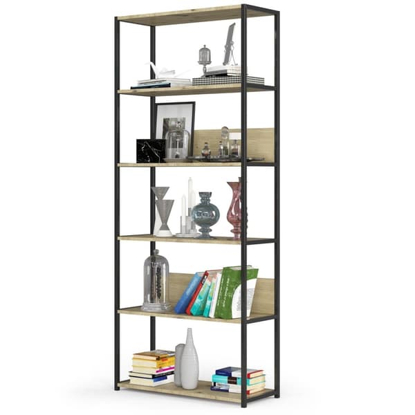 Loft hylla i metall 80 cm - svart-ek artisan - 6 hyllor