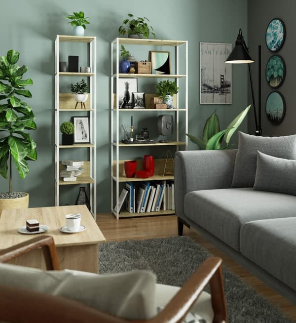METAL REGALE LOFT 800 HVID/DÆK ARTISAN