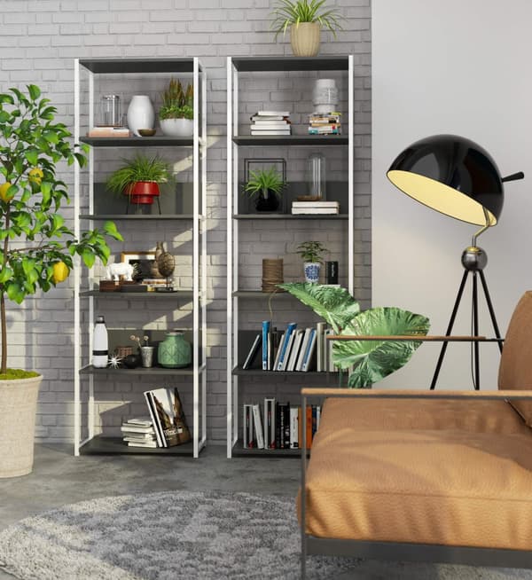 METAL REOL LOFT 600 HVID/GRÅ