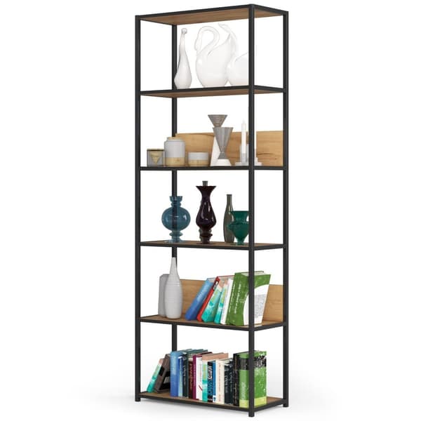 Metal loft hylde 70 cm - sort-dyb craft - 6 hylder