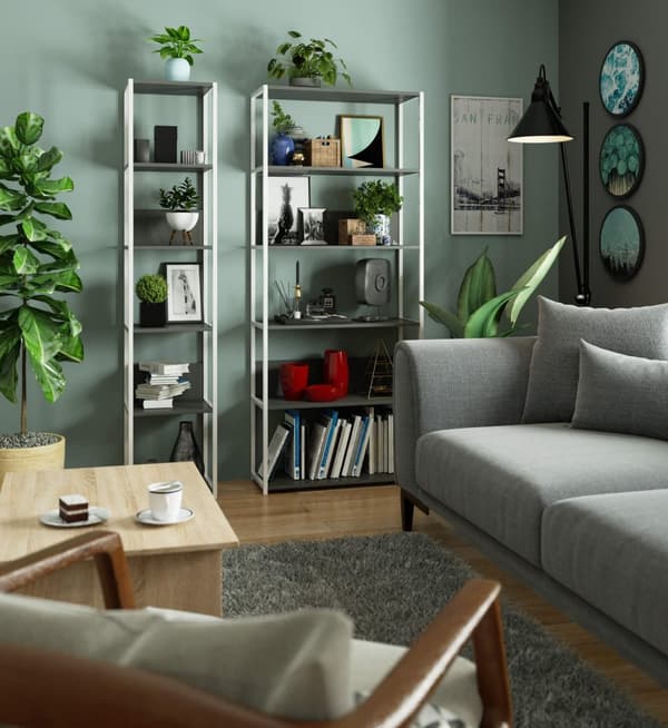 METALISK REGALE LOFT 400 HVID/GRÅ