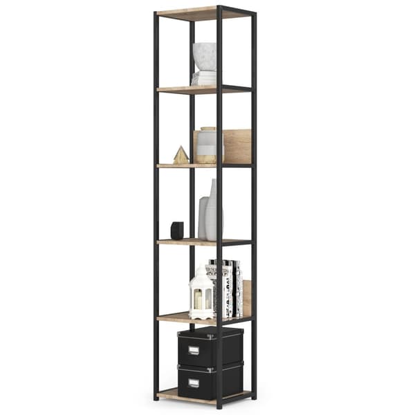 Metalisk loftshylde 40 cm - sort - sonoma eg - 6 hylder