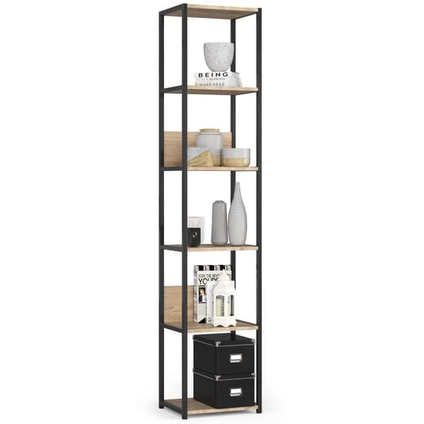 Metalisk loftshylde 40 cm - sort - sonoma eg - 6 hylder